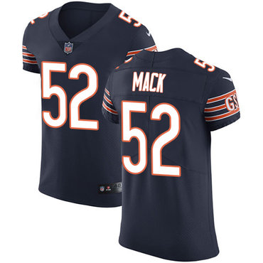 Personalized Bears #52 Khalil Mack Navy Blue Team Color Men’s Stitched NFL Untouchable Elite Jersey$25.00