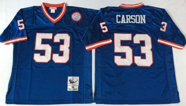 Personalized Mitchell&Ness giants #53 harry carson blue Throwback Stitched NFL Jerseys