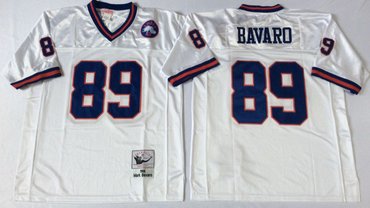 Personalized Mitchell&Ness giants #89 Mark Bavaro white Throwback Stitched NFL Jerseys