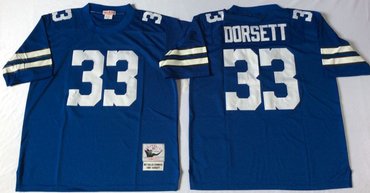 Personalized Mitchell&Ness cowboys #33 Tony Dorsett blue Throwback Stitched NFL Jersey
