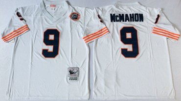 Personalized Mitchell&Ness Bears #9 Robbie Gould white Throwback Men’s Stitched NFL Jersey