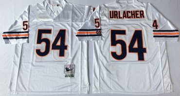 Personalized Mitchell&Ness Bears ##54 Brian Urlacher White Small No. Throwback Stitched NFL Jersey