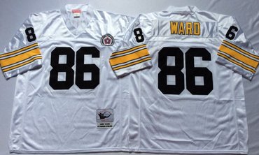 Personalized Mitchell And Ness Steelers #86 Hines Ward white Throwback Stitched NFL Jersey