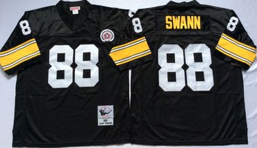 Personalized Mitchell And Ness Steelers #88 Lynn Swann Black Throwback Stitched NFL Jersey