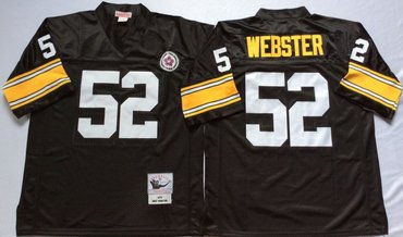 Personalized Mitchell And Ness Steelers #52 mike webster Black Throwback Stitched NFL Jersey