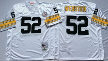 Personalized Mitchell And Ness Steelers #52 mike webster white Throwback Stitched NFL Jersey