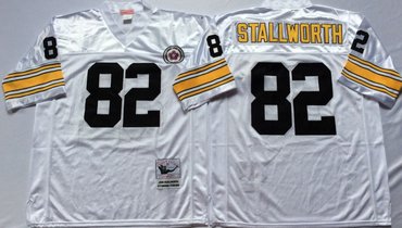 Personalized Mitchell And Ness Steelers #82 82 John Stallworth white Throwback Stitched NFL Jersey