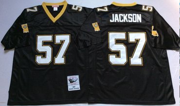 Personalized Mitchell And Ness Saints #57 JACKSON Throwback Stitched NFL Jerseys