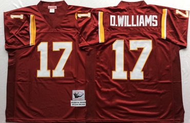 Personalized Mitchell And Ness Redskins #17 d.williams Red Throwback Stitched NFL Jersey