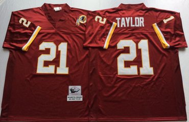 Personalized Mitchell And Ness Redskins #21 Sean Taylor Red Throwback Stitched NFL Jersey