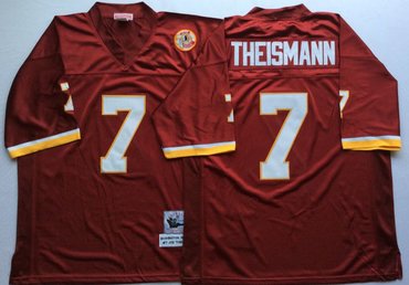 Personalized Mitchell And Ness Redskins #7 joe theismann Red Throwback Stitched NFL Jersey
