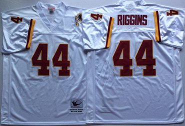 Personalized Mitchell And Ness Redskins #44 John Riggins white Throwback Stitched NFL Jersey