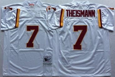 Personalized Mitchell And Ness Redskins #7 joe theismann white Throwback Stitched NFL Jersey