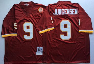 Personalized Mitchell And Ness Redskins #9 sonny jurgensen Red Throwback Stitched NFL Jersey