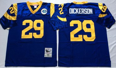 Personalized Mitchell And Ness Rams #29 Eric Dickerson Blue Throwback Stitched NFL Jersey