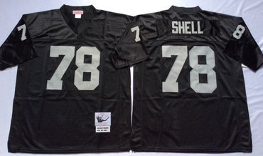 Personalized Mitchell And Ness Raiders #78 shell balck Throwback Stitched NFL Jersey