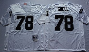 Personalized Mitchell And Ness Raiders #78 shell White Throwback Stitched NFL Jersey