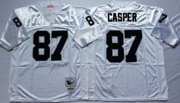 Personalized Mitchell And Ness Raiders #87 casper white Throwback Stitched NFL Jersey