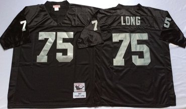 Personalized Mitchell And Ness Raiders #75 Howie Long balck Throwback Stitched NFL Jersey