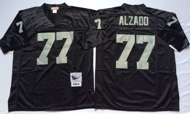 Personalized Mitchell And Ness Raiders #77 lyle alzado balck Throwback Stitched NFL Jersey