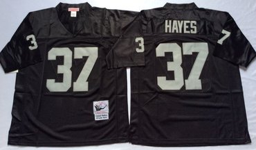 Personalized Mitchell And Ness Raiders #37 Lester Hayes balck Throwback Stitched NFL Jersey