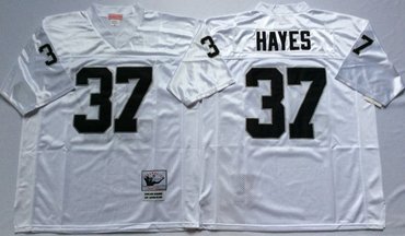 Personalized Mitchell And Ness Raiders #37 Lester Hayes White Throwback Stitched NFL Jersey