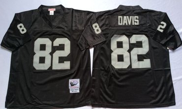 Personalized Mitchell And Ness Raiders #82 Jordy Nelson balck Throwback Stitched NFL Jersey