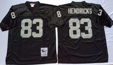 Personalized Mitchell And Ness Raiders #83 Ted Hendricks balck Throwback Stitched NFL Jersey