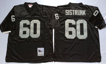 Personalized Mitchell And Ness Raiders #60 Otis Sistrunk balck Throwback Stitched NFL Jersey