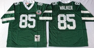 Personalized Mitchell And Ness jets #85 wesley walker green Throwback Stitched NFL Jerseys