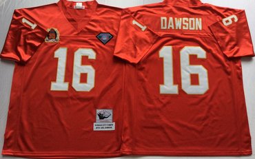 Personalized Mitchell And Ness Chiefs #16 len dawson red Throwback Stitched NFL Jersey