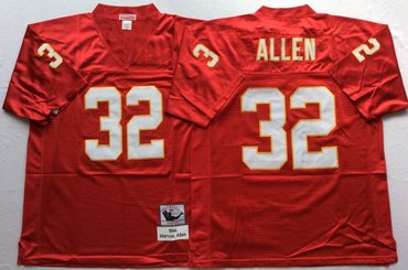 Personalized Mitchell And Ness Chiefs #32 marcus allen red Throwback Stitched NFL Jersey