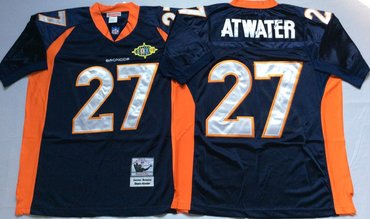 Personalized Mitchell And Ness Broncos #27 knowshon moreno blue orange Throwback Stitched NFL Jersey