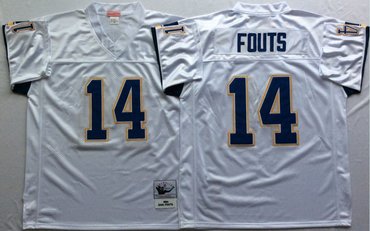 Personalized Mitchell And Ness 1994 Chargers #14 Dan Fouts white Throwback Stitched NFL Jersey