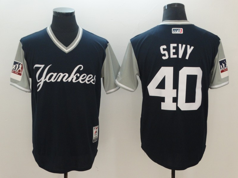 Personalized Yankees 40 Luis Severino Sevy Navy 2018 Players’ Weekend Authentic Team Jersey