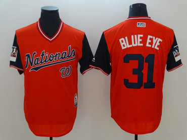 Personalized Nationals 31 Max Scherzer Blue Eye Red 2018 Players’ Weekend Authentic Team Jersey