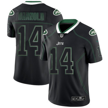 Personalized Jets 14 Sam Darnold Black Shadow Legend Limited Jersey
