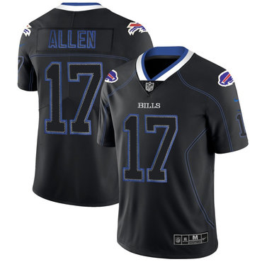 Personalized Bills 17 Josh Allen Black Shadow Legend Limited Jersey