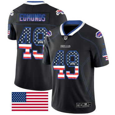 Personalized Bills 49 Tremaine Edmunds Black USA Flag Fashion Limited Jersey
