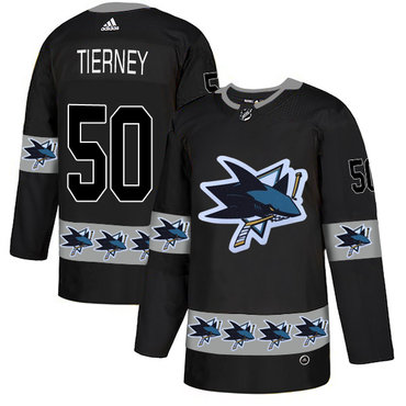 Personalized Sharks 50 Chris Tierney Black Team Logos Fashion Jersey