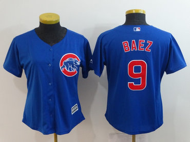 Personalized Women Cubs 9 Javier Baez Royal Women Cool Base Jersey