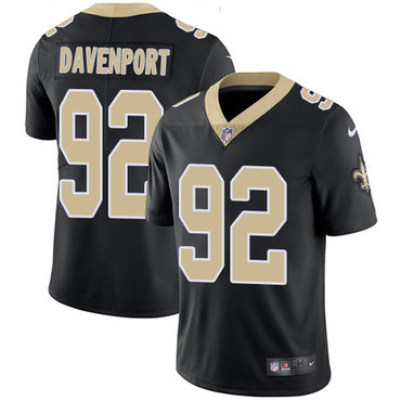 Personalized Youth Saints 92 Marcus Davenport Black Youth Untouchable Limited Jersey