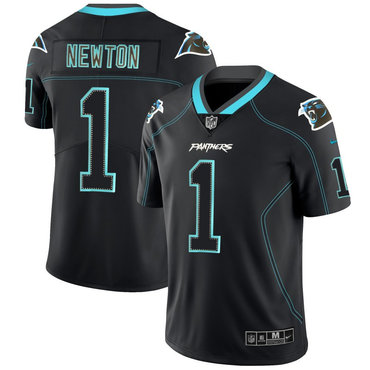 Personalized Panthers 1 Cam Newton Black Shadow Legend Limited Jersey