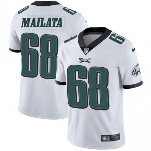 Personalized Eagles 68 Jordan Mailata White Untouchable Limited Jersey