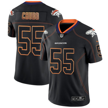 Personalized Broncos 55 Bradley Chubb Black Shadow Legend Limited Jersey