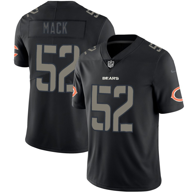 Personalized Bears 52 Khalil Mack Black Impact Limited Jersey