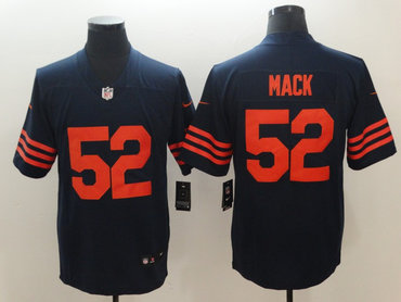 Personalized Bears 52 Khalil Mack Navy Throwback Untouchable Limited Jersey