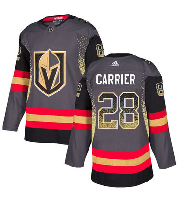 Personalized Vegas Golden Knights 28 William Carrier Gray Drift Fashion Jersey