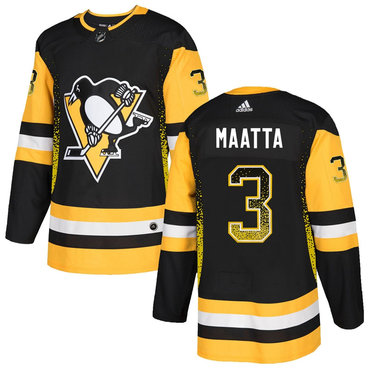 Personalized Penguins 3 Olli Maatta Black Drift Fashion Jersey