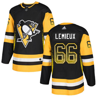 Personalized Penguins 66 Mario Lemieux Black Drift Fashion Jersey